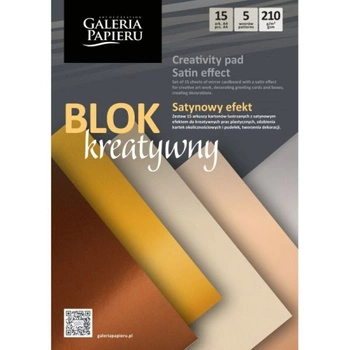 Blok A4 mix kartonów lustrzanych SATYNOWY EFEKT  15 ark./op. 210 g/m2