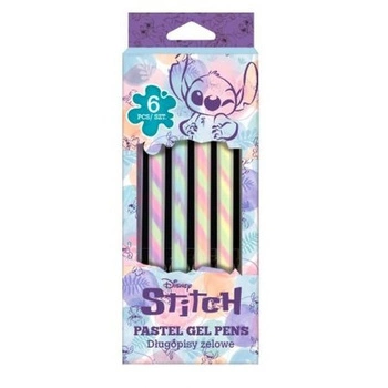 DISNEY FASHION - DŁUGOPISY ŻELOWE 6 SZT / TWIST / - STITCH PASTEL