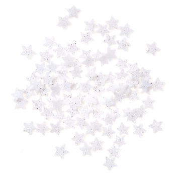 GWIAZDKI Z BROKATEM 1,1CM 96SZT  białe