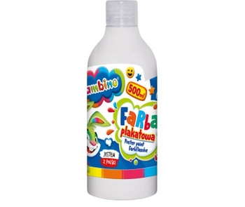 Farba plakatowa BAMBINO w butelce 500 ml -  biała