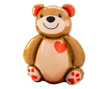 #BFK Balon foliowy Miś z serduszkiem, 48x65cm