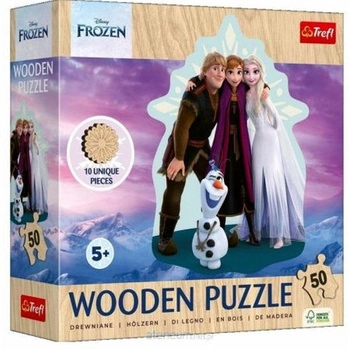 PUZZLE 50 DREWNIANE KONTUROWE FROZEN 2