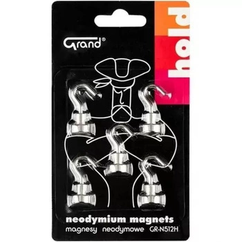 MAGNESY NEODYMOWE 12MM 5SZT Z HACZYKIEM