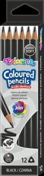 KIDS KREDKI OŁÓWKOWE TRÓJKĄTNE 12 SZTUK / CZARNE / COLORINO /12/