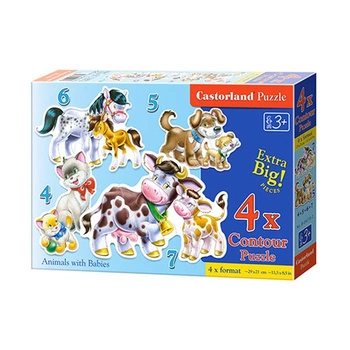 Castorland Puzzle  4w1 B-04218-2 Animals with Babies