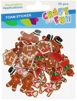 Ozdoba dekoracyjna samoprzylepna Pierniczki 35szt mix Boże Narodzenie 567245