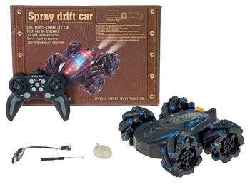 auto bączek na radio, światła i dżwięk, ładowarka USB, driftujące, funkcja pary z wydechu; 18x17,5x8cm, W/B