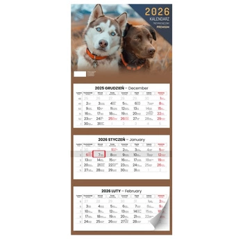 Kalpol.bis Kalendarz 2026 trzymiesięczny Premium