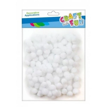 Pompony dekoracyjne białe 120szt/1cm CRAFT WITH FUN 463921