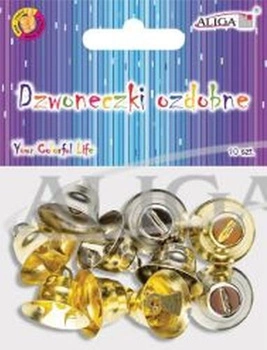 Dzwoneczki  DZW-3180 ozdobne złote i srebrne 2cm,op.10szt.